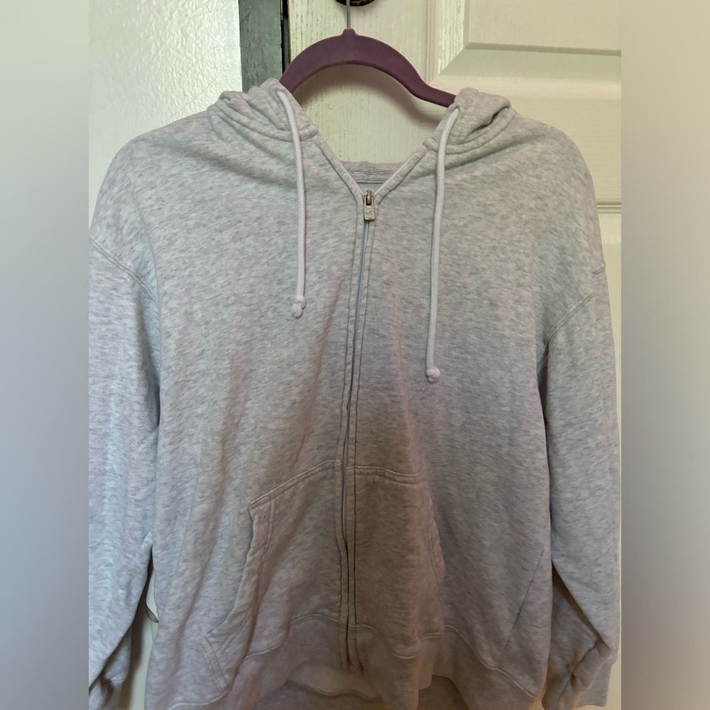 Hollister grey zip up hoodie
